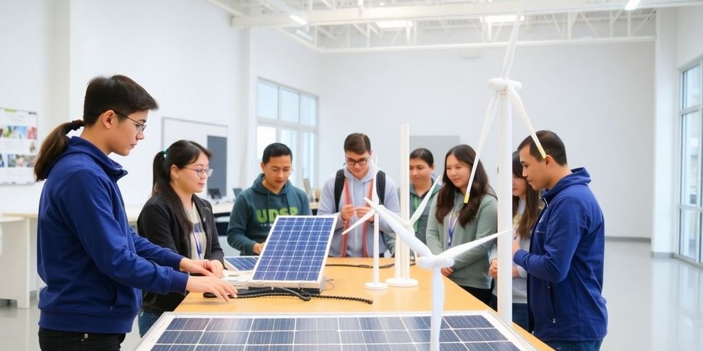 Estudantes em treinamento de energia sustentável na UDSP.