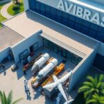 Técnicos trabalhando na Avibras em São José.