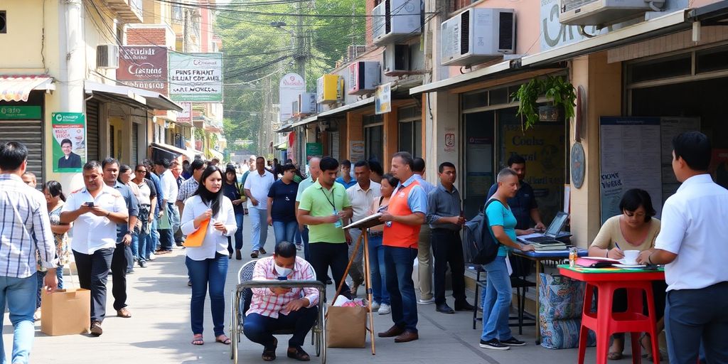 Cena urbana em Mogi das Cruzes com profissionais.