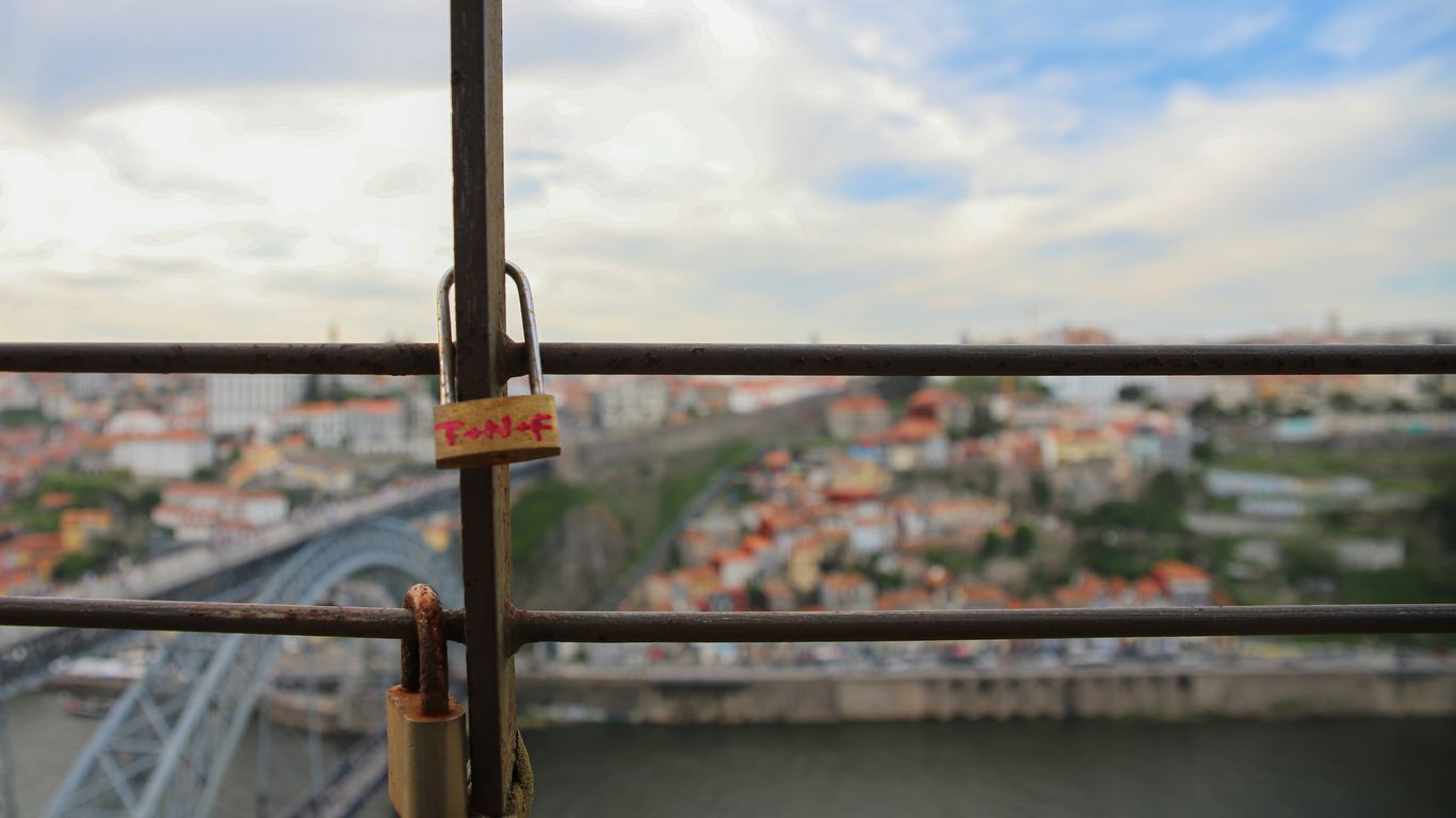 A view of a city from a bridge