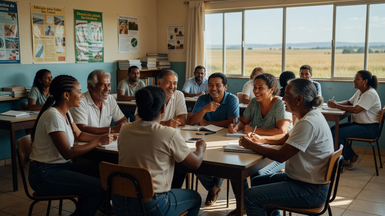 Professores participando de formação continuada