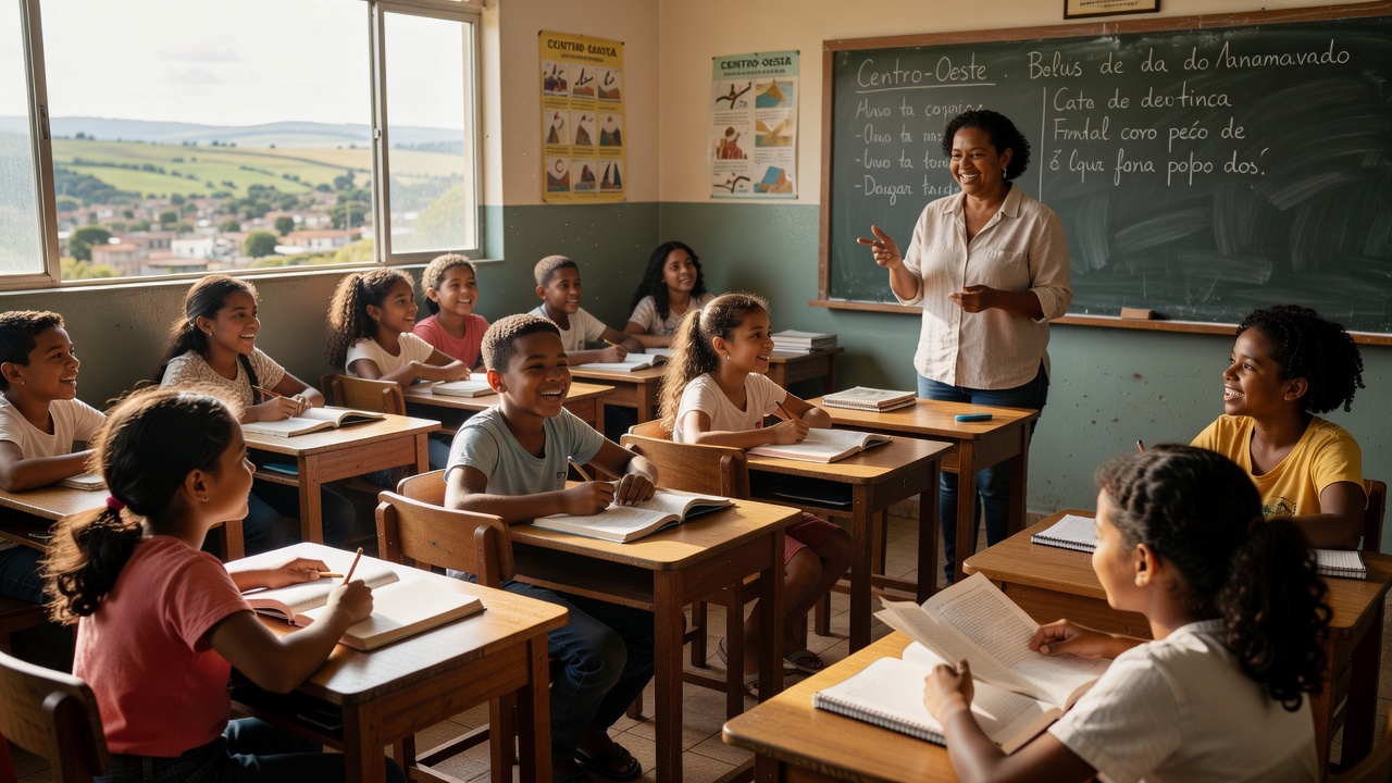 Alunos em sala de aula no Brasil